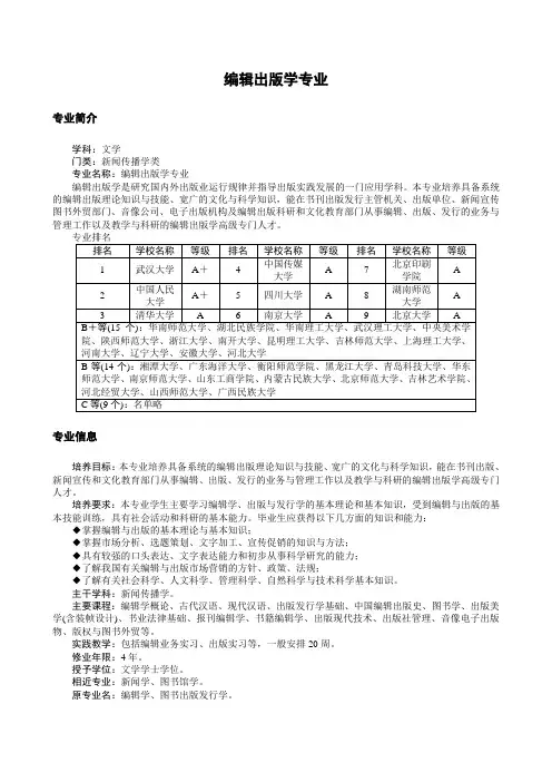 编辑出版学专业