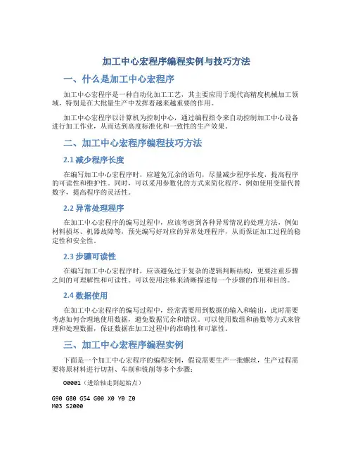 加工中心宏程序编程实例与技巧方法