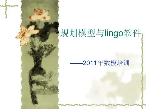 lingo软件  优化问题