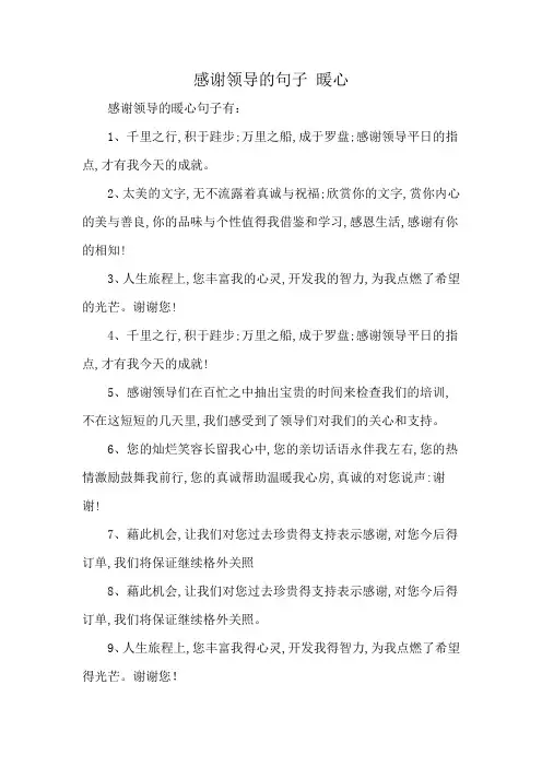 感谢领导的句子 暖心