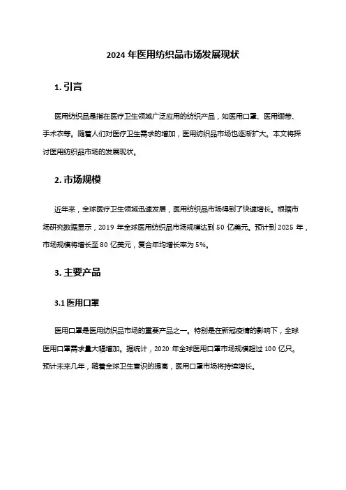2024年医用纺织品市场发展现状