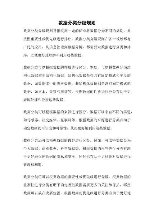 数据分类分级规则