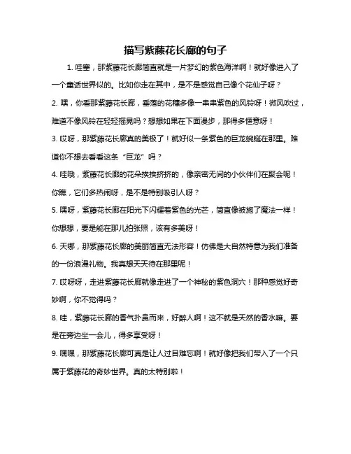 描写紫藤花长廊的句子