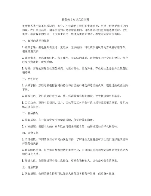 储备美食知识点总结图