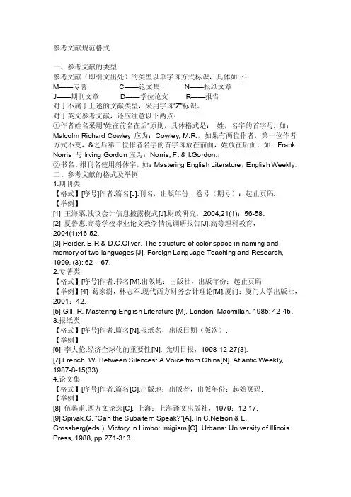 参考文献格式及论文出处查找