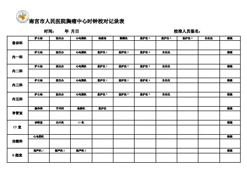 时钟校对记录表实用文档