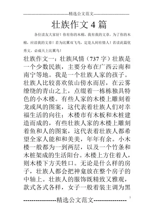 壮族作文4篇