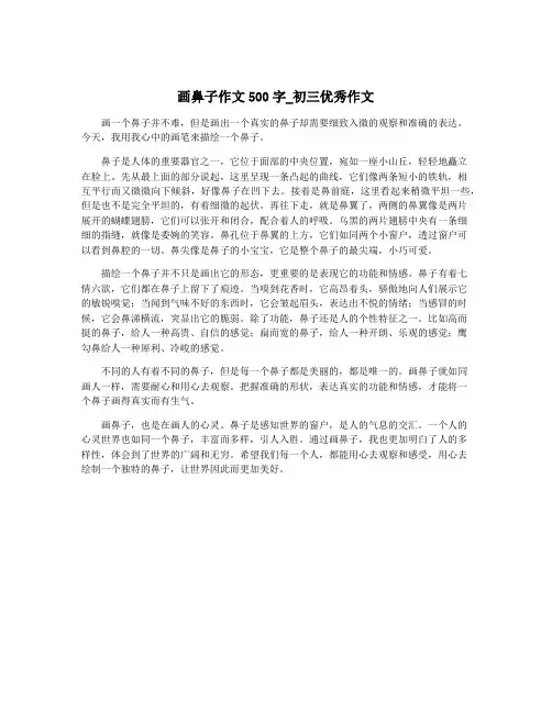 画鼻子作文500字_初三优秀作文