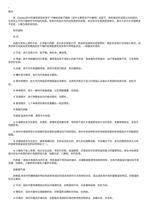 中药鉴定学：皮类中药的鉴定