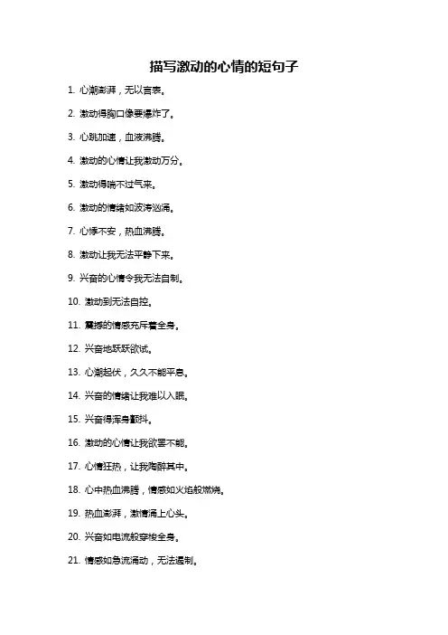 描写激动的心情的短句子