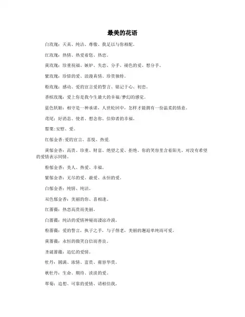 最美的花语