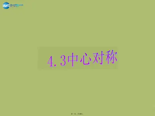 八年级数学下册 4.3 中心对称课件2 (新版)浙教版