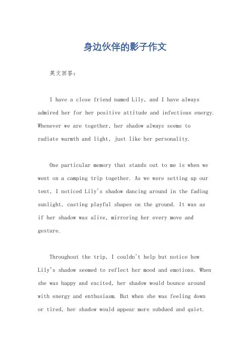 身边伙伴的影子作文