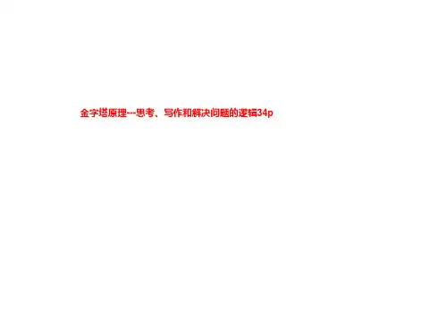 金字塔原理---思考、写作和解决问题的逻辑34p