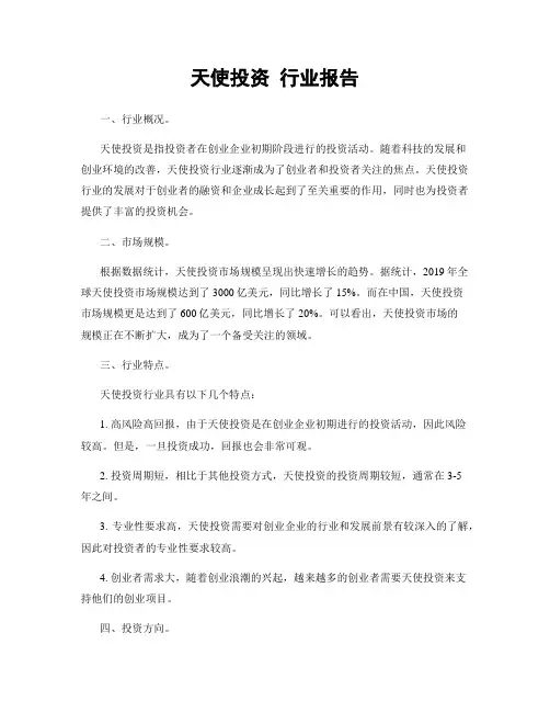 天使投资 行业报告