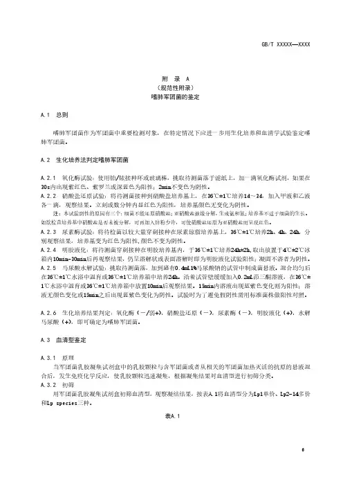 循环冷却水中嗜肺军团菌的鉴定、培养基与试剂
