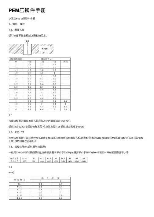 PEM压铆件手册