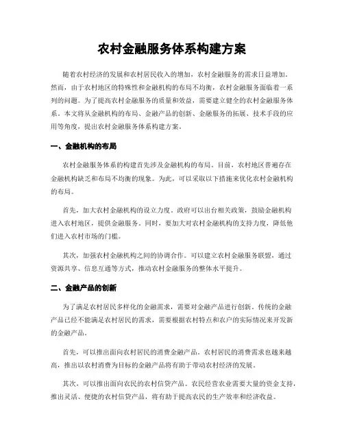 农村金融服务体系构建方案