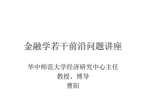 金融学若干前沿问题PPT精品文档55页