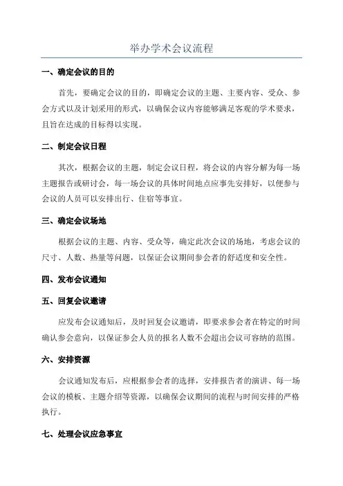 举办学术会议流程