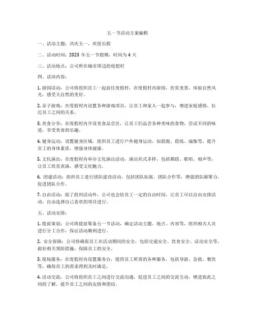 五一节活动方案编辑