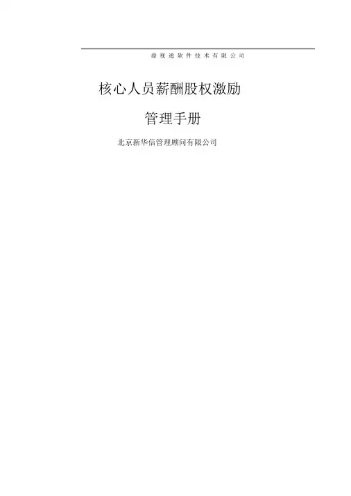 新华信鼎视通核心人员薪酬股权激励管理手册