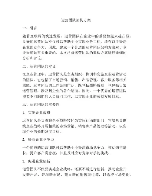 运营团队架构方案