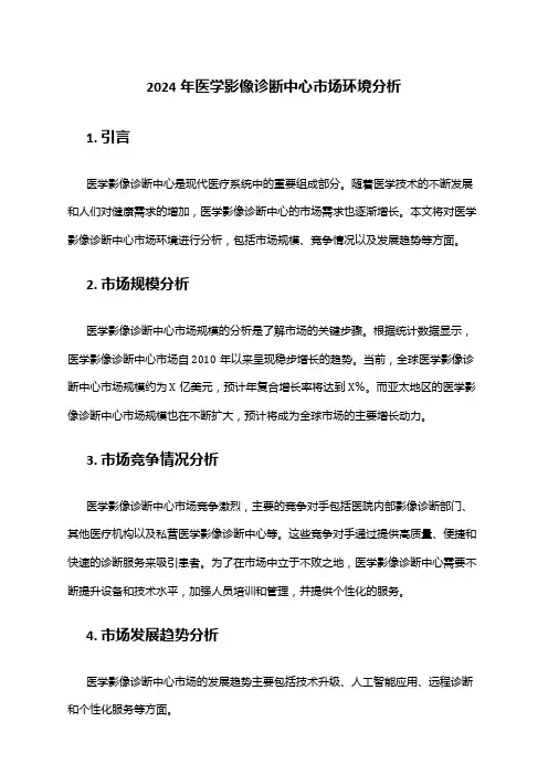 2024年医学影像诊断中心市场环境分析