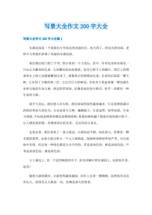 写景大全作文200字大全