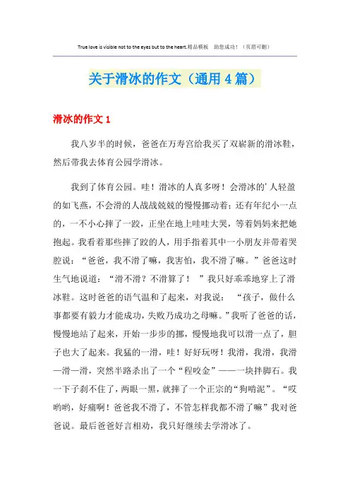 关于滑冰的作文(通用4篇)