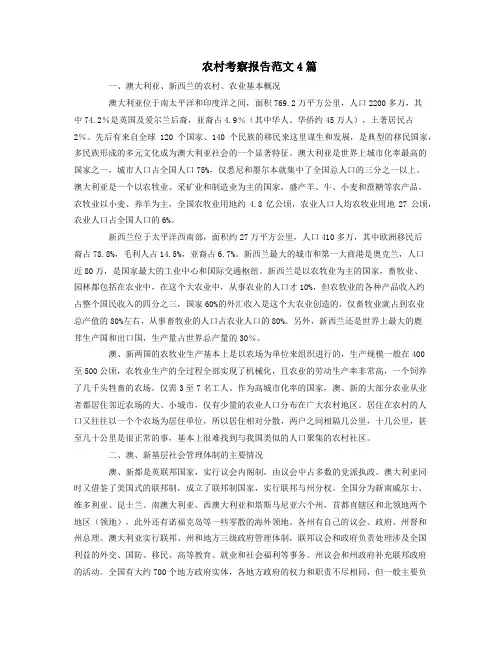 农村考察报告范文4篇