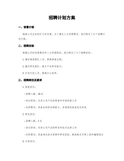招聘计划方案