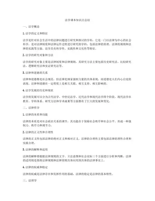 法学课本知识点总结