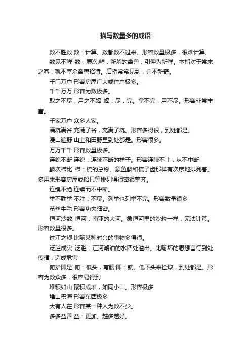 描写数量多的成语