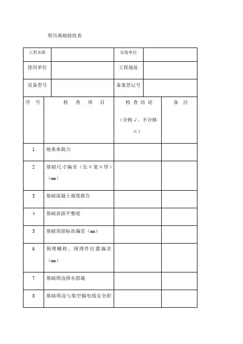 塔吊基础验收表