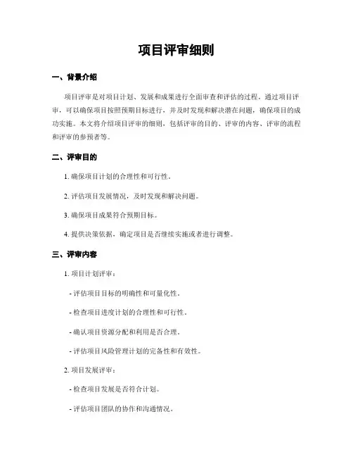 项目评审细则