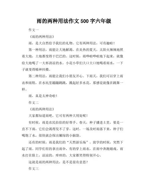 雨的两种用法作文500字六年级