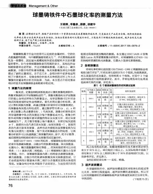 球墨铸铁件中石墨球化率的测量方法