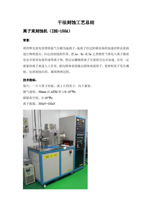 干法刻蚀工艺总结