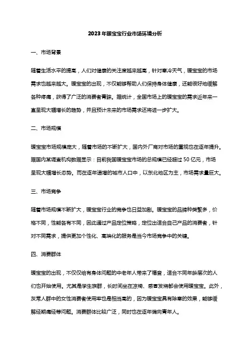 2023年暖宝宝行业市场环境分析
