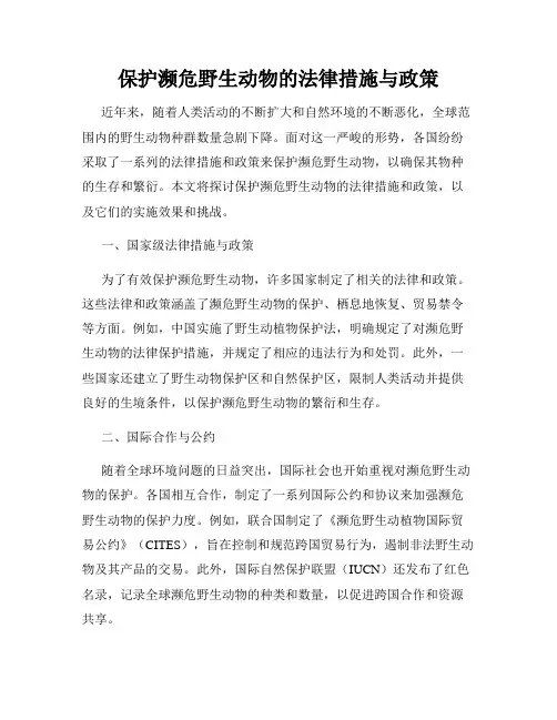 保护濒危野生动物的法律措施与政策