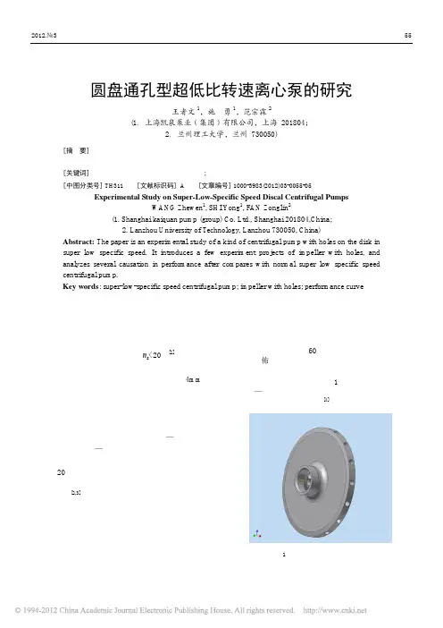 圆盘通孔型超低比转速离心泵的研究_王者文