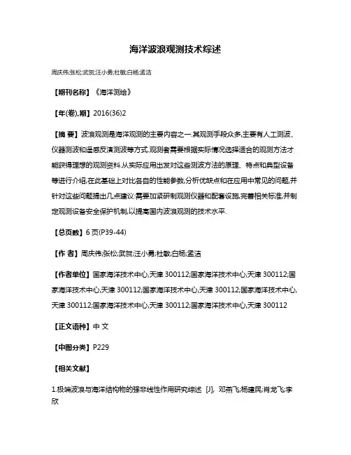 海洋波浪观测技术综述