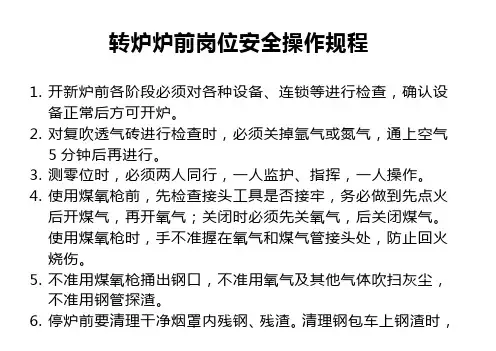 转炉炉前岗位安全操作规程(整理版A2)