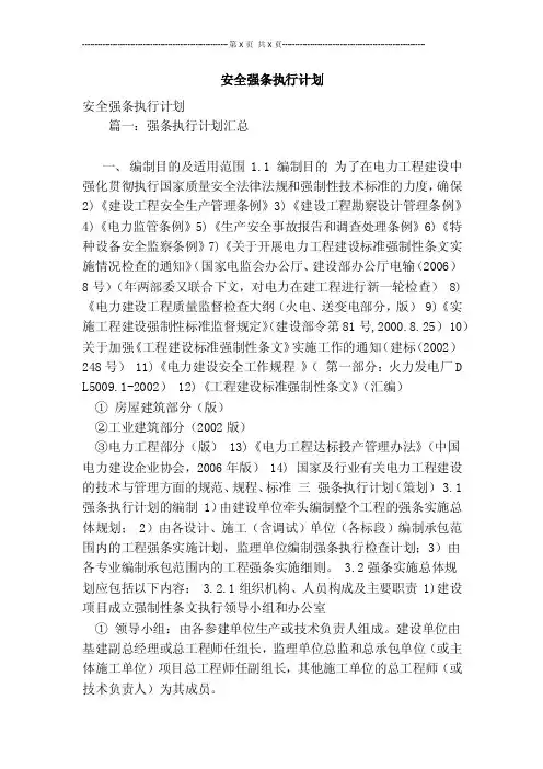 安全强条执行计划【可编辑版】
