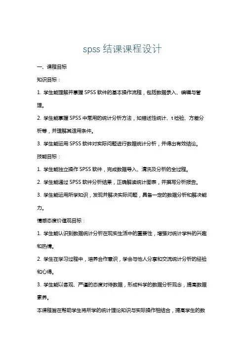 spss结课课程设计