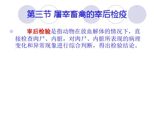 屠宰畜禽的宰后检疫 .pptx