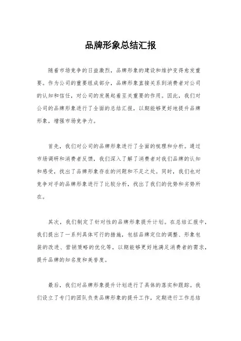 品牌形象总结汇报