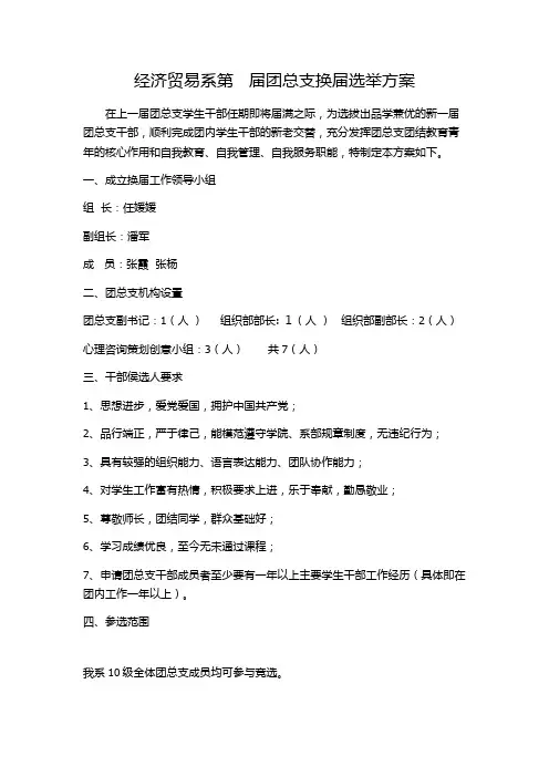团总支换届选举方案