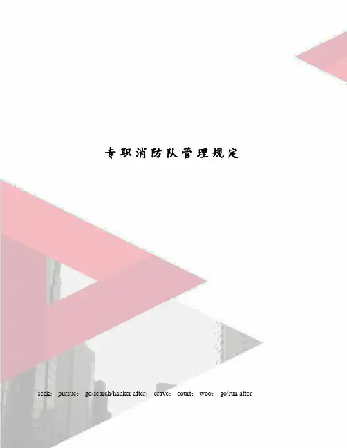 专职消防队管理规定